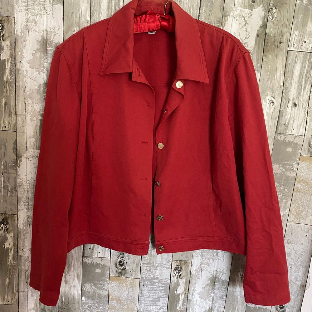 Vintage y2k St. John sport essentials red denim jacket XL